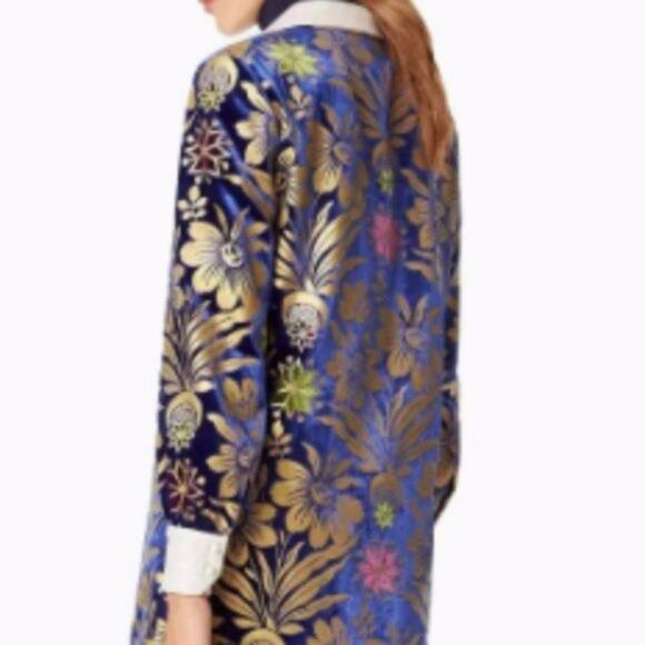 Tory Burch Thelma Floral Print Shift Dress Blue Dahlia size 6 - Picture 3 of 15